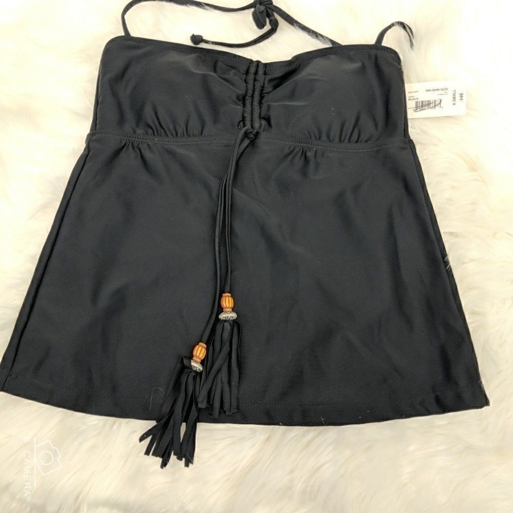 ANA Womens Swimsuit Top Size XS Black Halter Styl